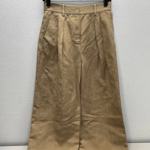 Lilysilk Women’s Pleated Silk & Linen Wide-Leg Pants - Picture 1 of 7